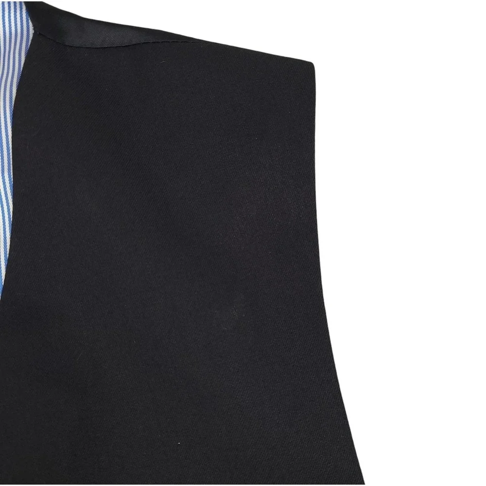 Tommy Hilfiger Mens 100% Wool Modern Fit Suit Vest XL Black Formal Wedding EUC